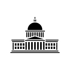  White House Silhouette Vector Art. American Holiday Concept