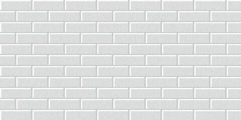 White brick wall texture, seamless cladding pattern for interior decoration, kitchen backsplash, plastic panel, building outdoor design. Abstract minimal