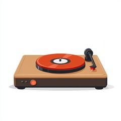 Fototapeta premium Vintage Record Player Illustration