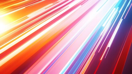 Fototapeta premium Abstract Diagonal Lines of Vibrant Colors Streaming Light
