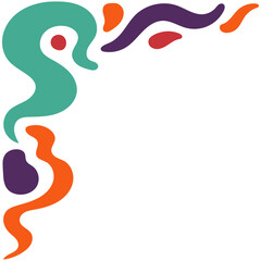 Abstract doodle corner. Decorative element in the form of a corner in the ethnic oriental, Indian style.