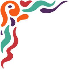 Abstract doodle corner. Decorative element in the form of a corner in the ethnic oriental, Indian style.