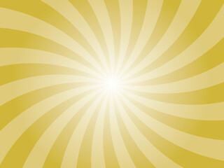 Fototapeta premium Radiant Yellow Swirl Sunburst Background. Energetic Yellow Sunburst with Swirling Pattern. Old Gold Yellow Spiral Sunburst Backdrop.