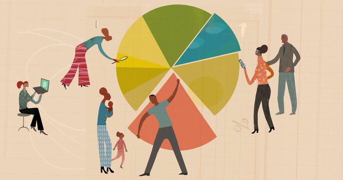 People and interest rate pie chart 