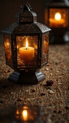 Emirati lantern with dates and Arabic tea.