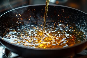 Used Cooking oil being poured to container
