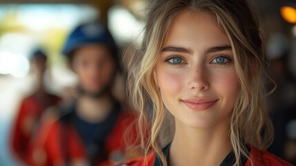Obraz premium Women EMTs involved in wellness initiatives, symbolizing compassion and health promotion, isolated with a professional aesthetic.