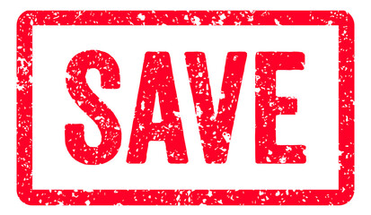 Save Stamp Transparent Seal, Red Grunge Save Word Rubber Stamp Seal