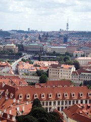 Obraz premium Aerial view of Prague, seen from Prague Castle, Czech Republic