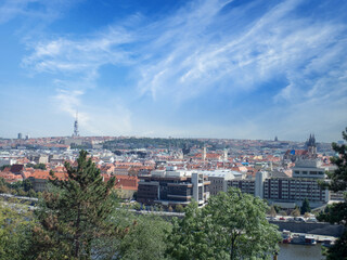 Obraz premium Aerial view of Prague, seen from Prague Metronome, Czech Republic