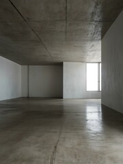 Obraz premium Empty white interior with concrete floor.