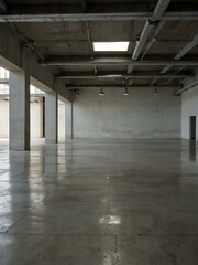 Naklejka premium Empty white interior with concrete floor.