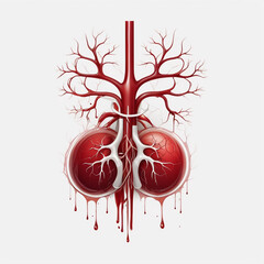 Blood system on white background