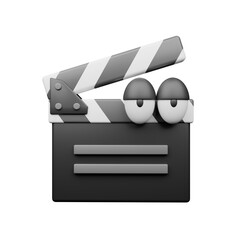 3d render Graphic of Clapperboard with Eyes