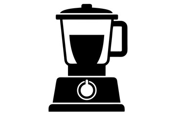 Blender or Food Processor Silhouette Vector Illustration.