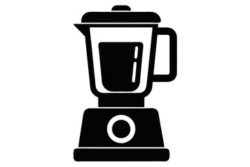 Blender or Food Processor Silhouette Vector Illustration.