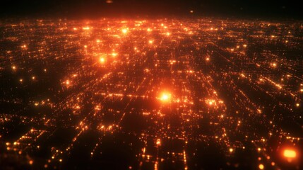 A vibrant, abstract depiction of interconnected lights resembling a digital cityscape or cosmic network, evoking a sense of depth and technology.