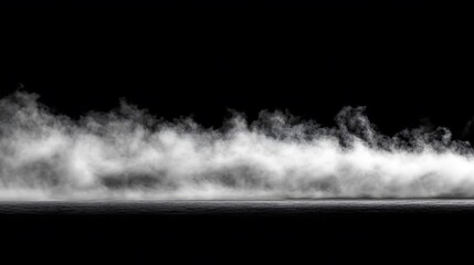 White Fog Rolling Over Dark Surface