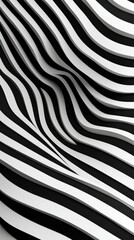 Fototapeta premium Striking black and white wave pattern with depth and texture