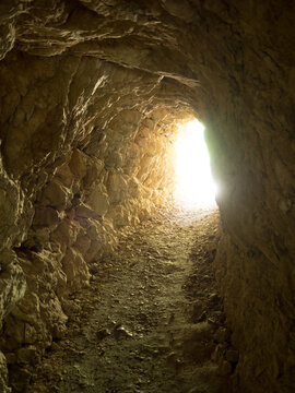 Ancient tunnel on Cheile Nerei National Park, Romania .This is a protected area situated in Caraş-Severin County.