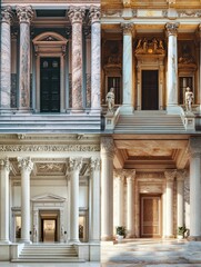Fototapeta premium Grand marble hall with ornate doorways.