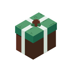 Gift Box For Christmas Greeting Card illustration