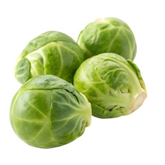 Fototapeta premium Fresh Brussels Sprouts Isolate On Transparent Background Cutout, PNG file, Cutout file