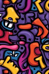 Obraz premium Colorful abstract design with playful shapes and patterns