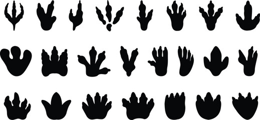 Animal Footprints Line Icons Set, Editable Stroke
