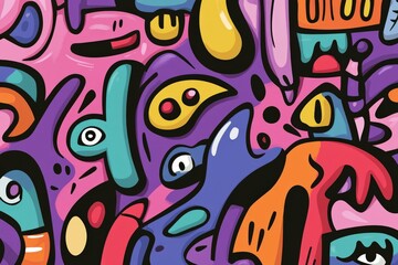 Fototapeta premium Colorful abstract design featuring vibrant shapes and patterns