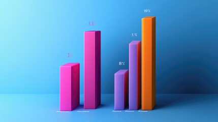 A side-by-side comparison of two 3D bar charts, illustrating different financial performance metrics, with annotations highlighting key differences, perfect for presentations or reports.