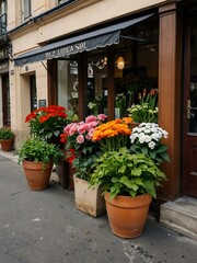 European floral shop with a mixed bouquet.
