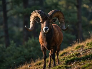 European mouflon in the wild.