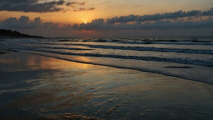 Evening tide rolling in slowly.