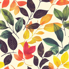 Obraz premium Beautiful autumn leaves in vibrant colors showcasing nature's artistry in a lush arrangement