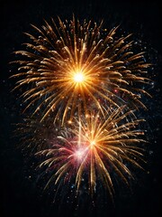 Fototapeta premium Exploding fireworks overlay.