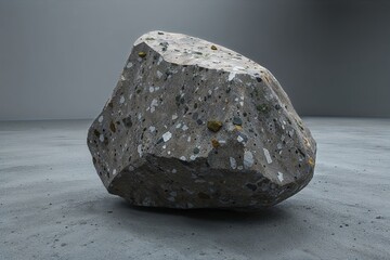 3D Rendered Industrial Debris Rock Shape with Clipping Path for High Quality Visuals