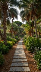 Obraz premium Explore the serene gardens and pathways of Parque Urbano in Ceuta.