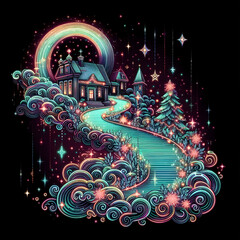 Obraz premium festive stairs to the home