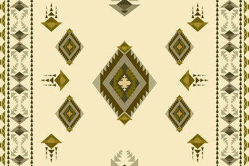 Ikat ethnic geometric embroidery abstract Aztec oriental traditional seamless border pattern. Native geometry decorative design for fabric, clothing, texture, element, interior, fashion, print
