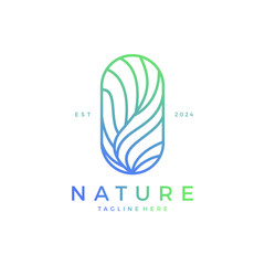 Leaf Line Nature Design Vector. Organic Logo Symbol
