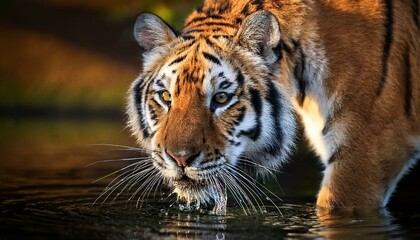 Naklejka premium tiger in the river