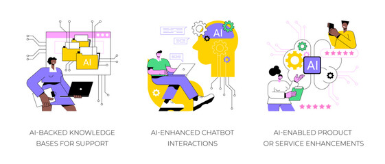 Natural language technology in Customer Service abstract concept vector illustrations.