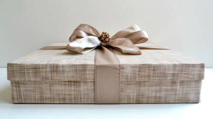 Eye-catching large gift box, beautifully wrapped with ribbon, perfect for Christmas or special occasions.