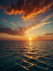Fototapeta premium Fantastic sea sunset with beautiful colors.