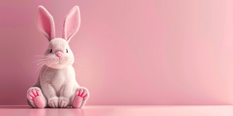 Fototapeta premium Easter Bunny on pastel background Generative AI