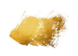 Gold brush stroke png element set on transparent background