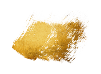 Gold brush stroke png element set on transparent background
