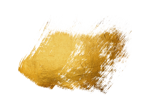 Gold brush stroke png element set on transparent background