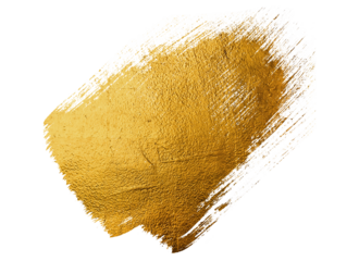 Gold paint brush vector smear stroke. Acrylic golden color stain on transparent background. Abstract vector gold glittering textured background for invitation, wedding or bithday card template